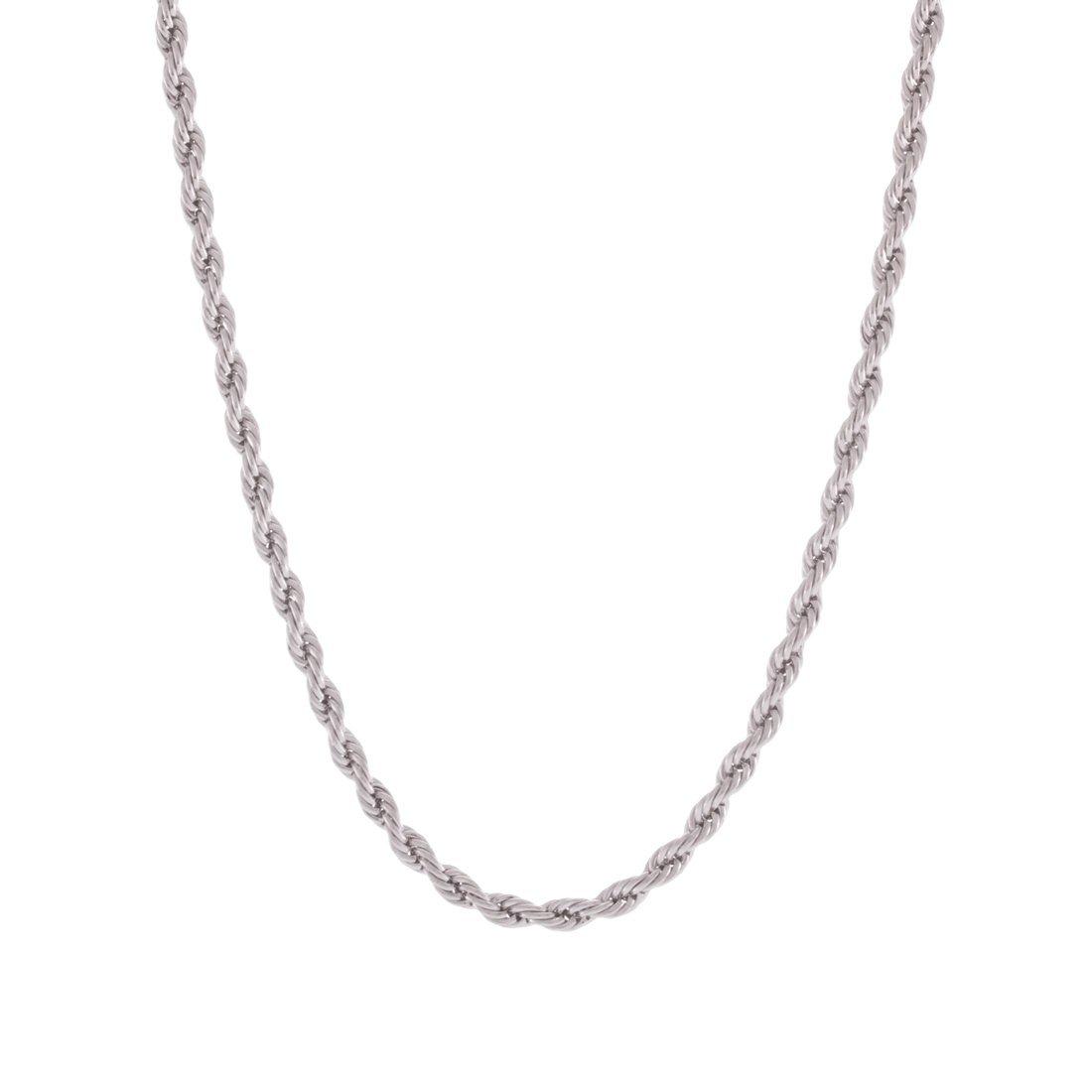 King Ice 3mm Rope Chain - White Gold - WHITE GOLD